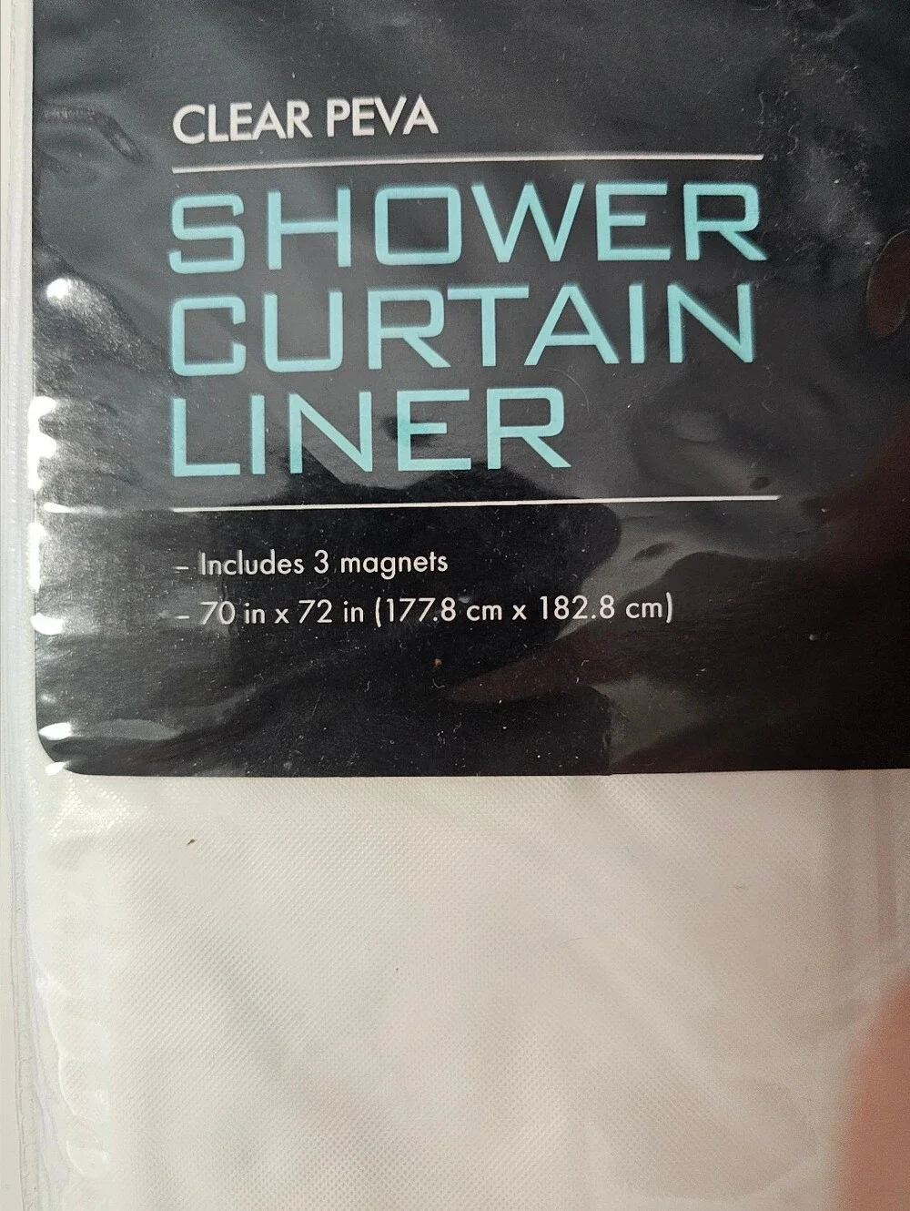Living Solutions Clear PEVA Shower Curtain Liner - White